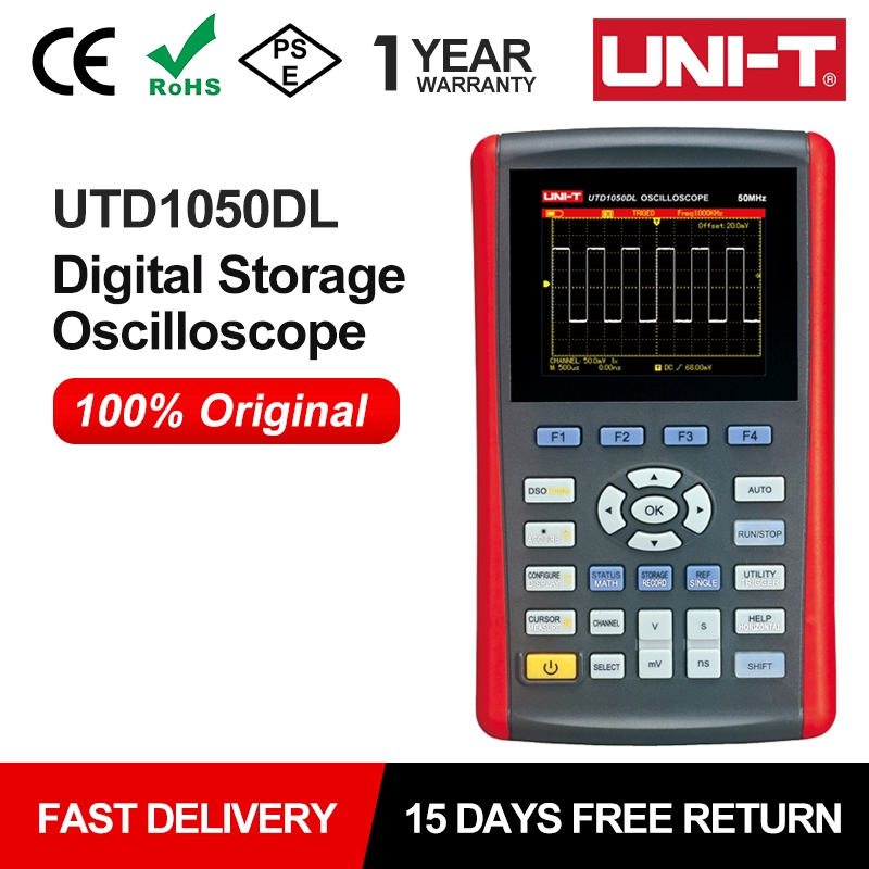 Signal Generator Spectrum Analyzer - Oscilloscopi Digitali Portatili UNI-T UTD1050DL 50Mhz